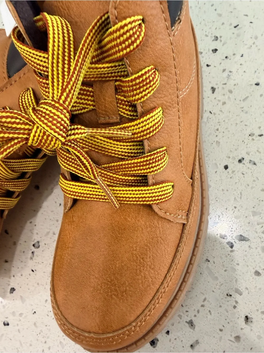 New boys Carter's Sz 2 Tan Brown Lace-Up Kids Trail Boots
